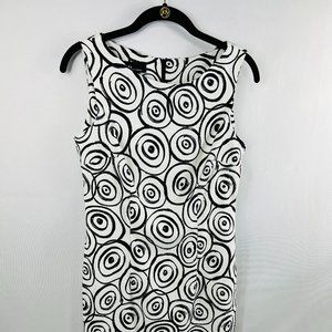 AB Studio Black and white circles sheath dress size 4